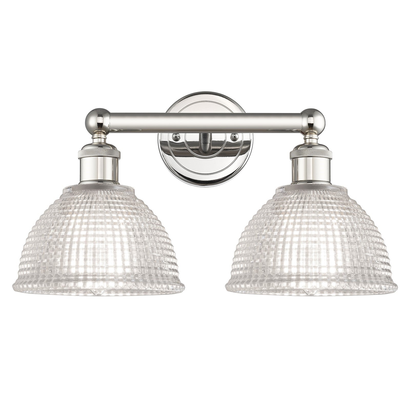 Innovations Arietta 17in 2-Light Bath Vanity Light | Industrial Polished Nickel Steel and Clear Glass | Bathroom Vanity | 17 x | Model 616-2W-PN-G422