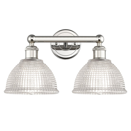 Innovations Arietta 17in 2-Light Bath Vanity Light | Industrial Polished Nickel Steel and Clear Glass | Bathroom Vanity | 17 x | Model 616-2W-PN-G422