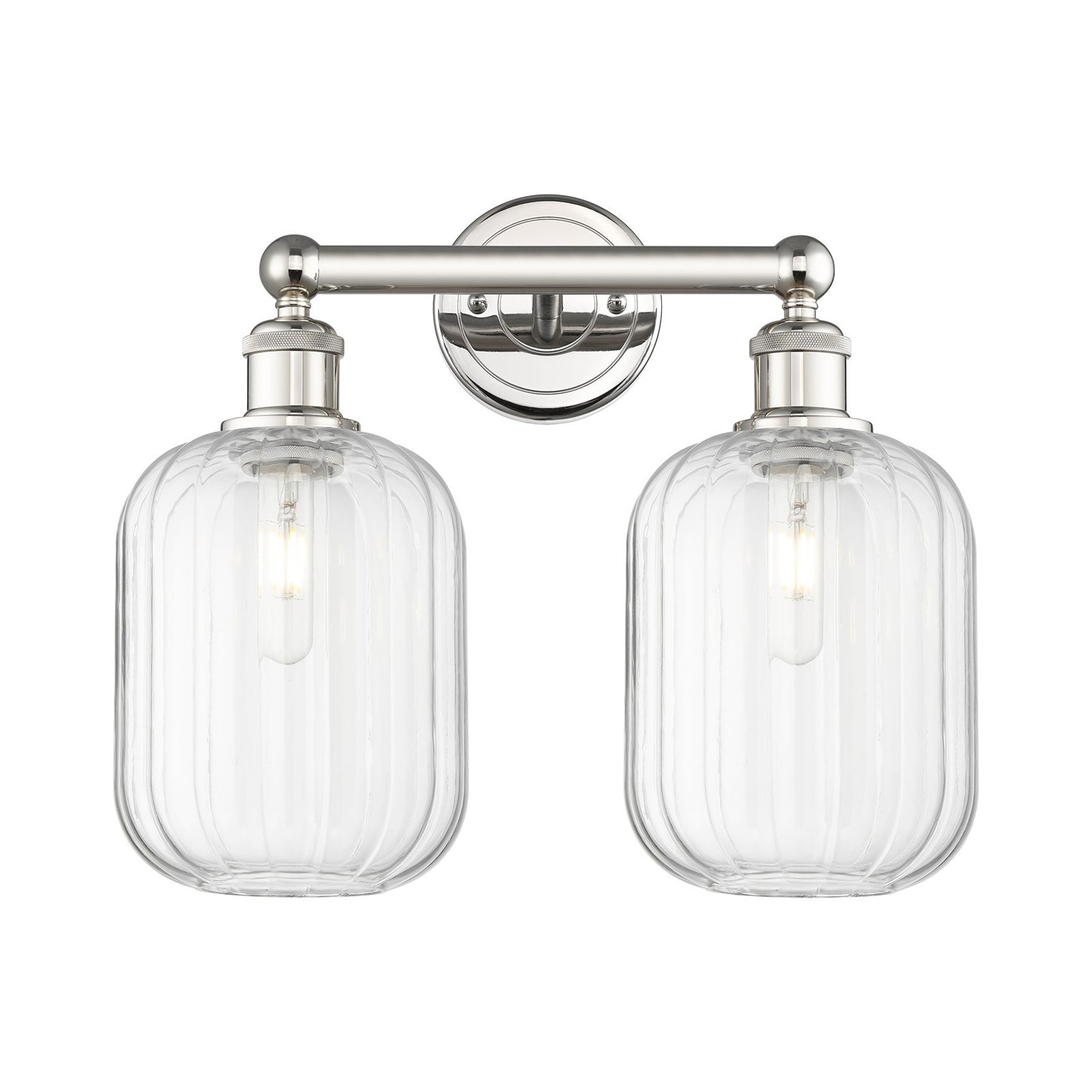 Innovations Preston Cylinder 16in 2-Light Bath Vanity Light | Industrial Polished Nickel and Clear Glass | Bathroom Vanity | Model 616-2W-PN-G460-7CL