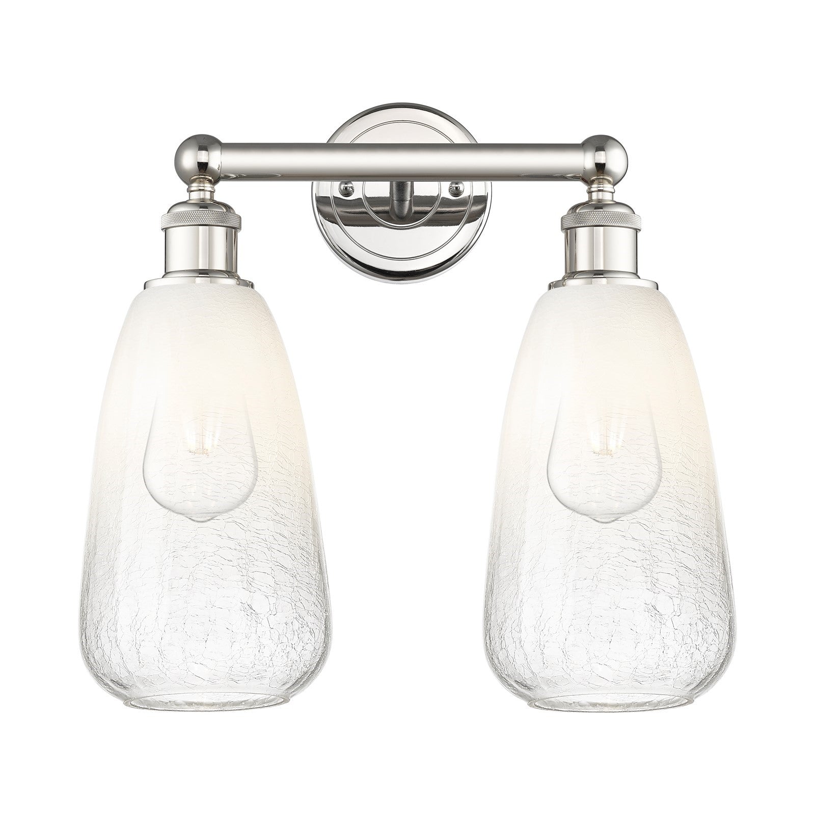 Innovations Brookhaven Almond 15in 2-Light Bath Vanity Light | Industrial Polished Nickel Steel and Opal Glass | Bathroom | Model 616-2W-PN-G480-6OP