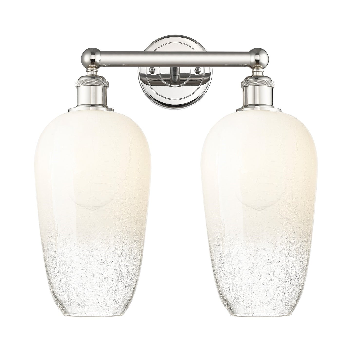 Innovations Brookhaven Flute 16in 2-Light Bath Vanity Light | Industrial Modern Polished Nickel and Opal Glass | Bathroom | Model 616-2W-PN-G484-7OP