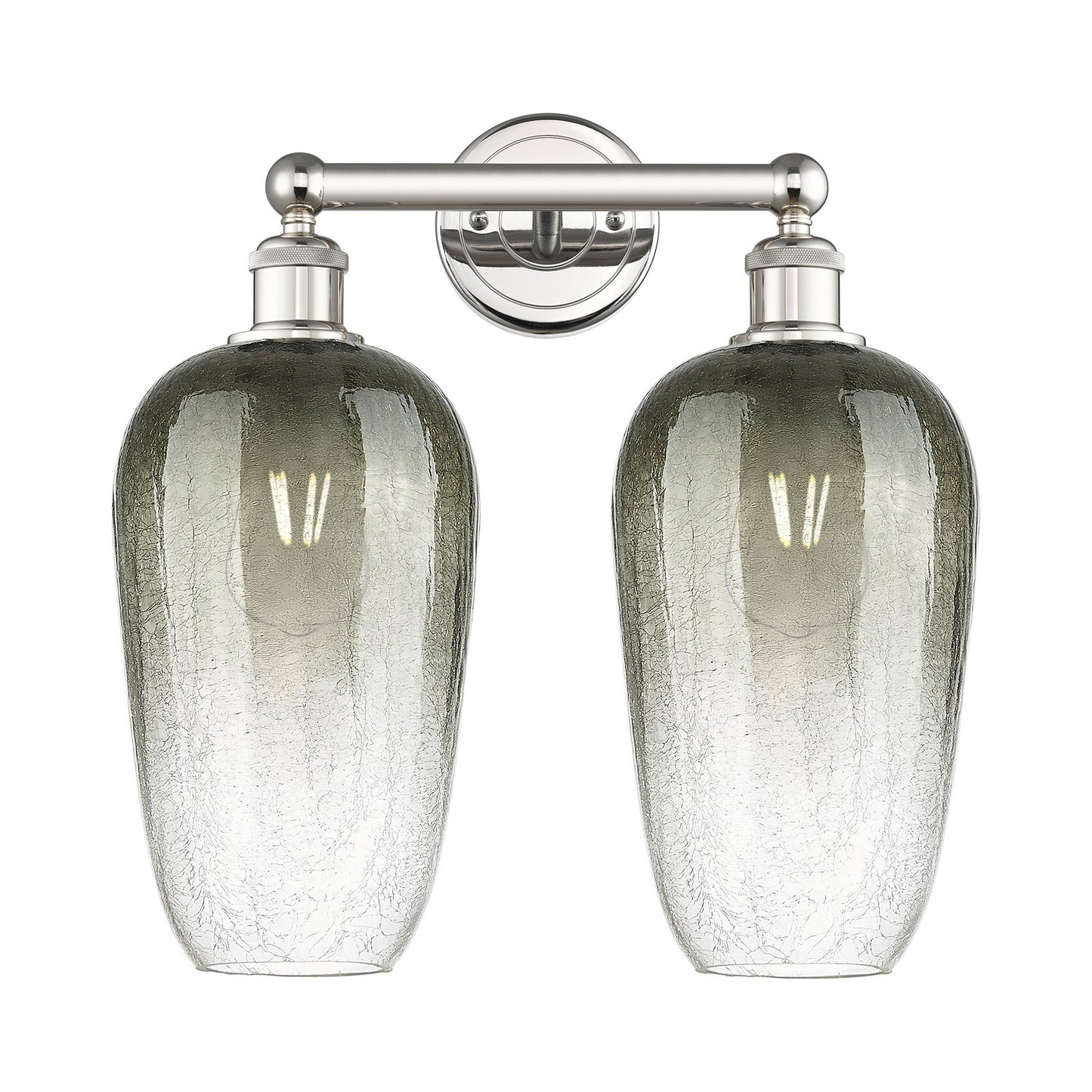 Innovations Brookhaven Flute 16in 2-Light Bath Vanity | Industrial Polished Nickel Steel and Slate Glass | Bathroom Vanity | Model 616-2W-PN-G484-7SL
