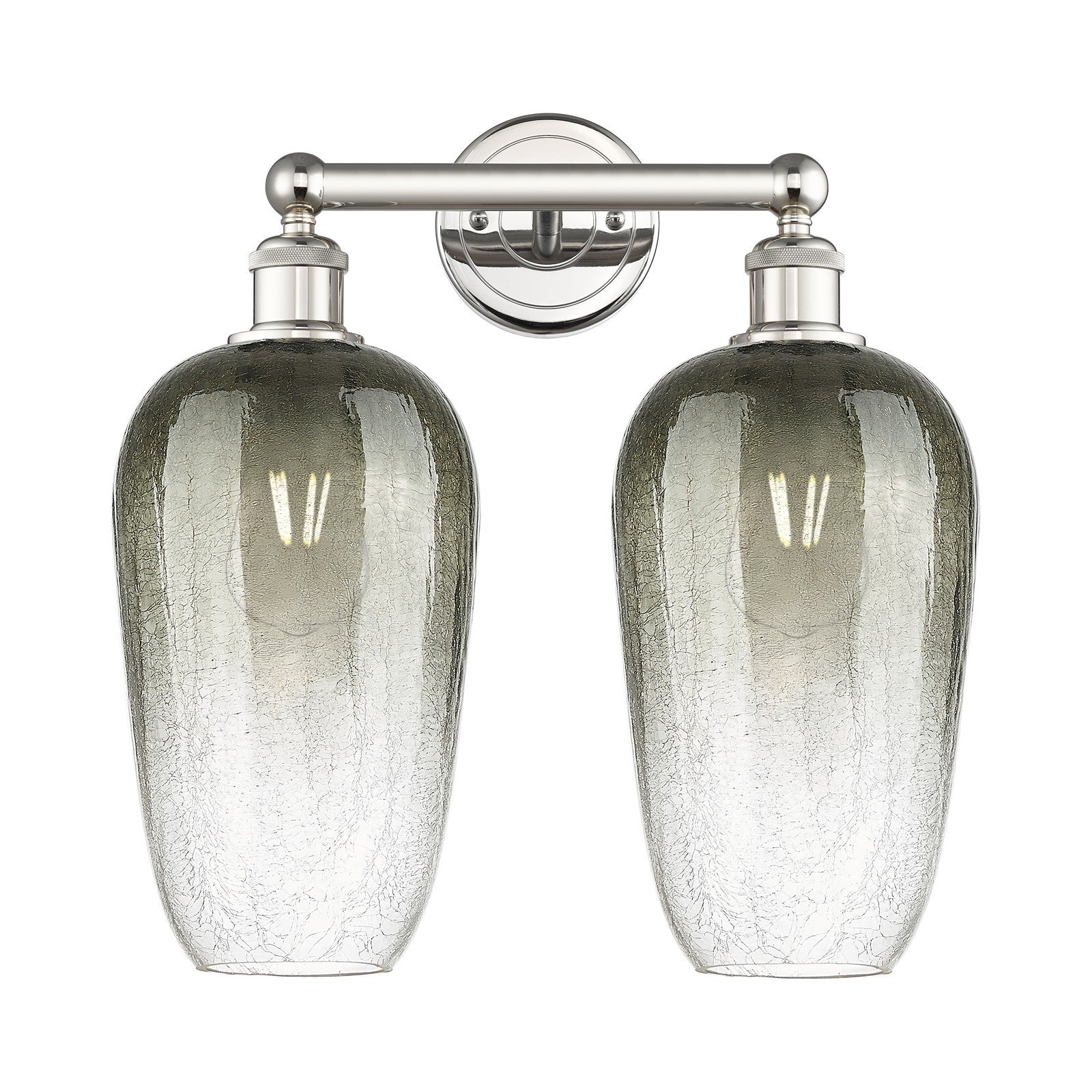 Innovations Brookhaven Flute 16in 2-Light Bath Vanity | Industrial Polished Nickel Steel and Slate Glass | Bathroom Vanity | Model 616-2W-PN-G484-7SL