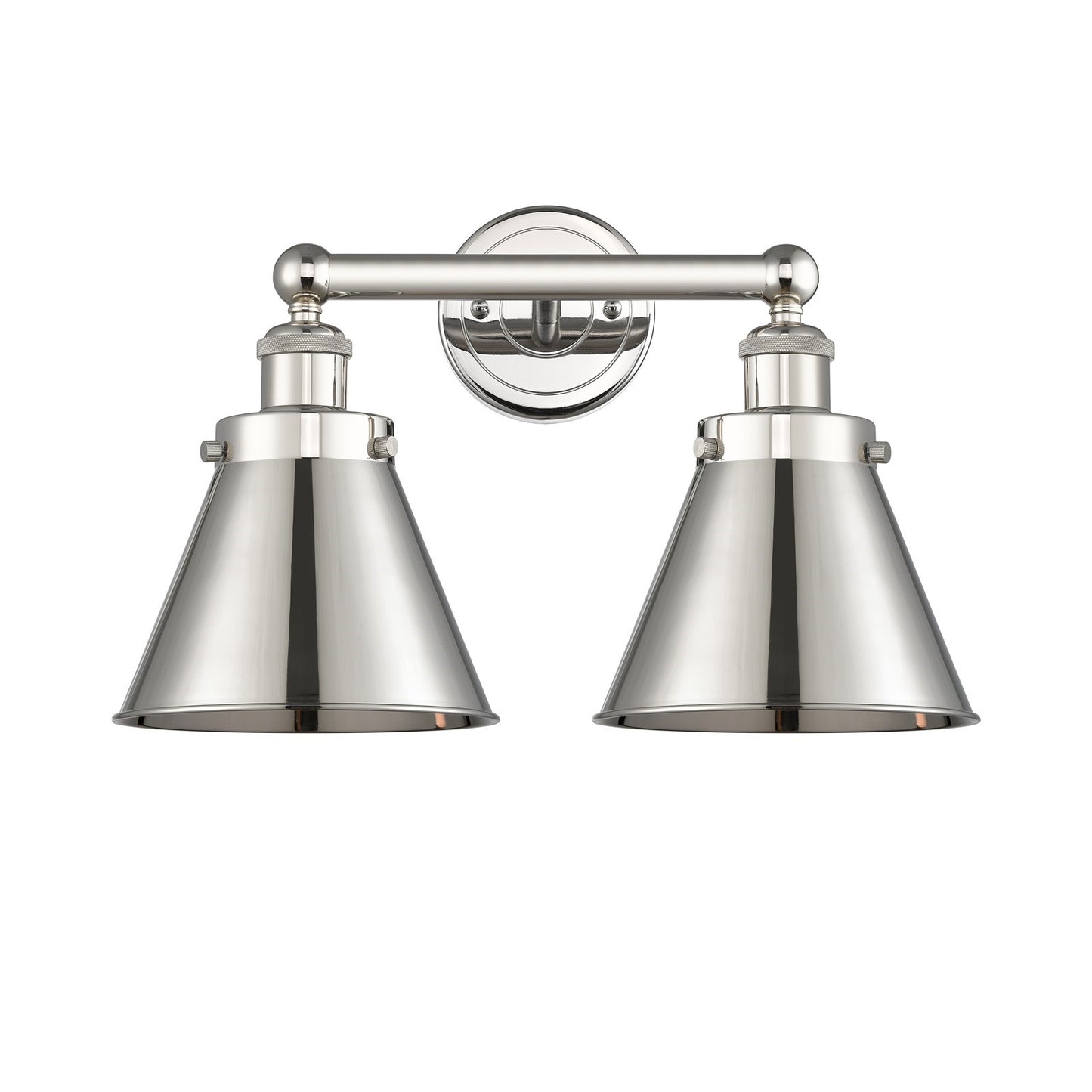 Innovations Appalachian 17in 2-Light Bath Vanity | Traditional Industrial Polished Nickel Steel and Cast Brass with Metal Shade | Model 616-2W-PN-M13-PN