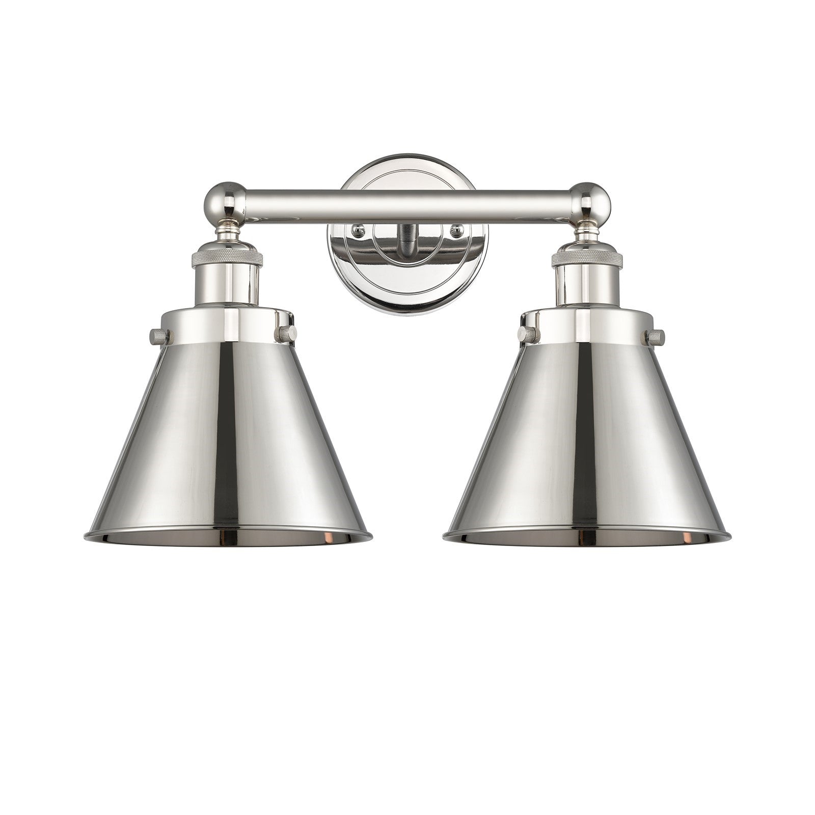 Innovations Appalachian 17in 2-Light Bath Vanity | Traditional Industrial Polished Nickel Steel and Cast Brass with Metal Shade | Model 616-2W-PN-M13-PN