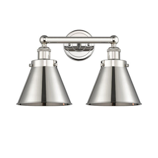 Innovations Appalachian 17in 2-Light Bath Vanity | Traditional Industrial Polished Nickel Steel and Cast Brass with Metal Shade | Model 616-2W-PN-M13-PN