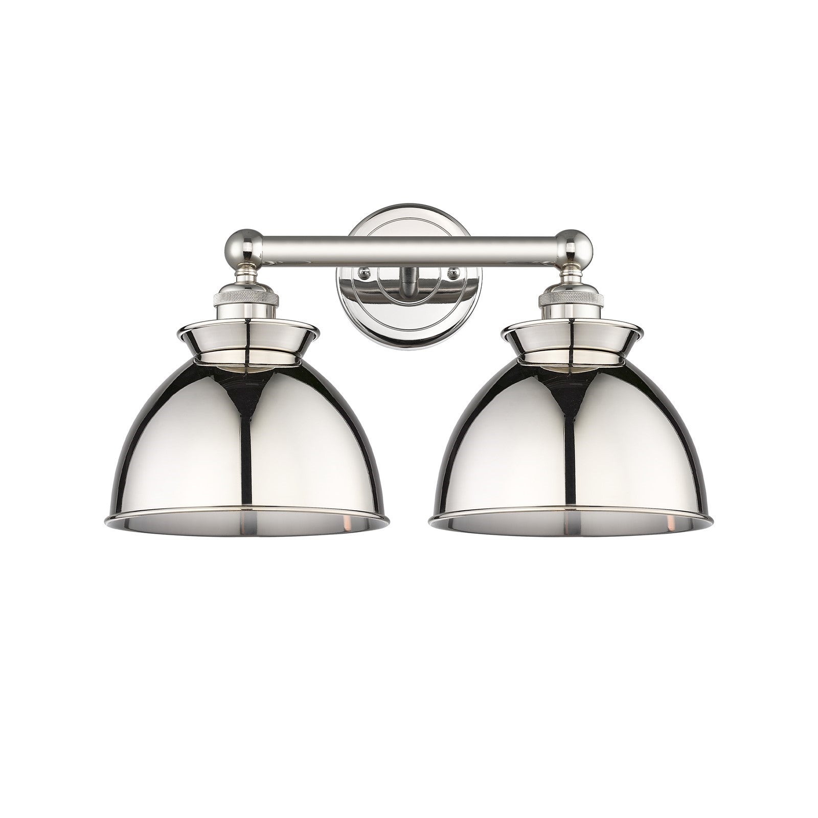 Innovations Adirondack 17in 2-Light Bath Vanity Light | Industrial Farmhouse Polished Nickel Steel and Cast Brass with Polished | Model 616-2W-PN-M14-PN