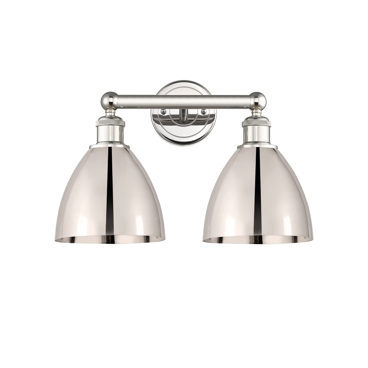 Innovations Bristol 17in 2-Light Bath Vanity Light | Industrial Polished Nickel Metal | Bathroom Vanity | 16.5 x 11.75 x 8.25 | Model 616-2W-PN-MBD-75-PN
