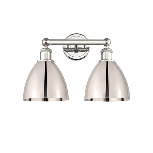 Innovations Bristol 17in 2-Light Bath Vanity Light | Industrial Polished Nickel Metal | Bathroom Vanity | 16.5 x 11.75 x 8.25 | Model 616-2W-PN-MBD-75-PN