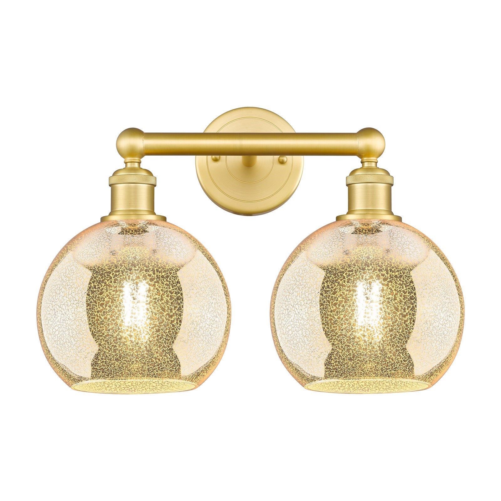 Innovations Athens 17in 2-Light Bath Vanity Light | Industrial Satin Gold Steel and Mercury Glass | Bathroom Vanity | 17 x 12.25 | Model 616-2W-SG-G128-8