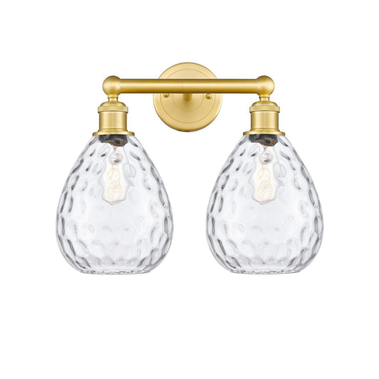 Innovations Waverly 17in 2-Light Bath Vanity Light | Industrial Satin Gold Steel and Clear Glass | Bathroom Vanity & Powder Room | Model 616-2W-SG-G372