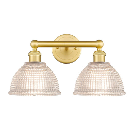 Innovations Arietta 17in 2-Light Bath Vanity Light | Industrial Satin Gold Steel and Clear Glass | Bathroom Vanity | 17 x 10.25 x | Model 616-2W-SG-G422