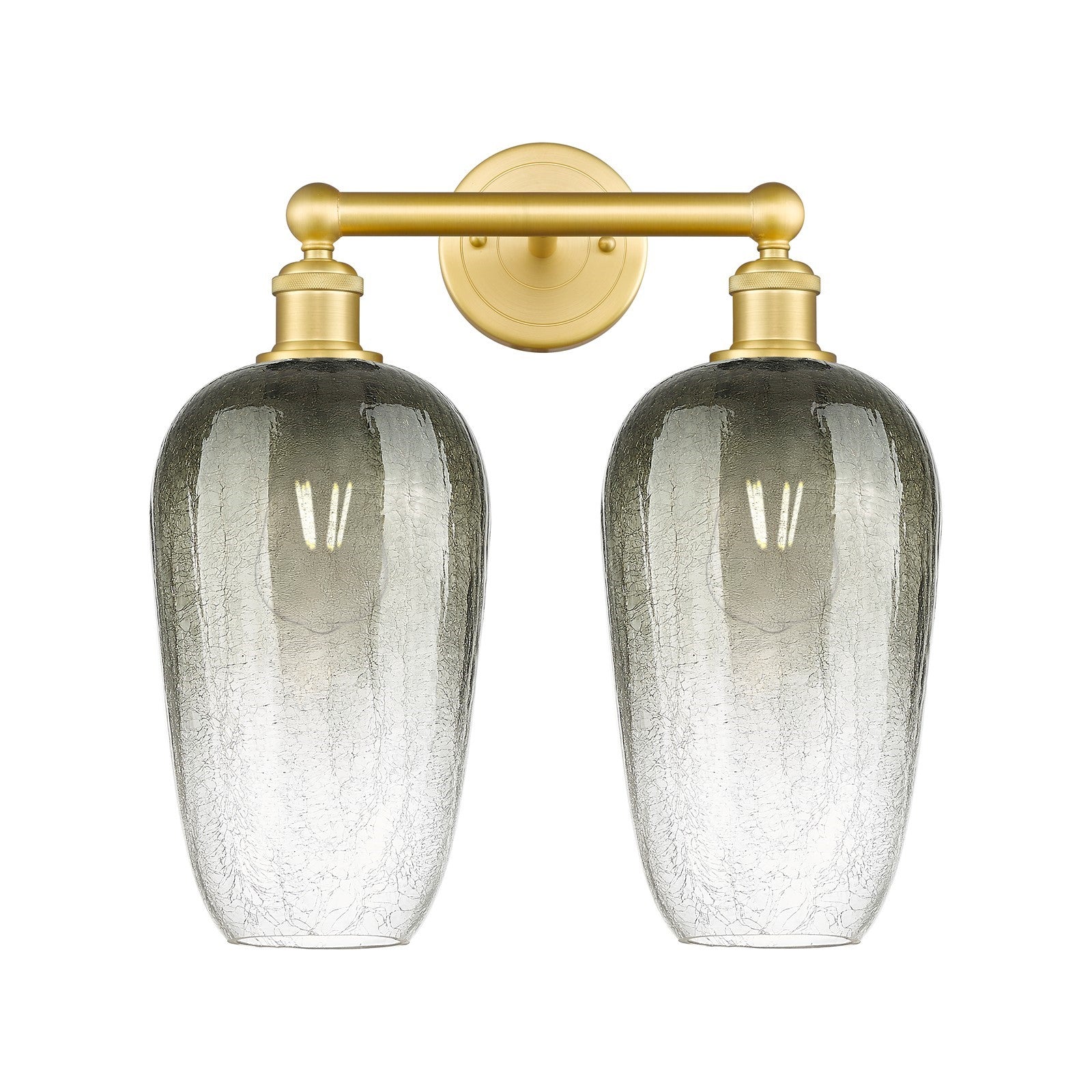 Innovations Brookhaven Flute 16in 2-Light Bath Vanity | Industrial Satin Gold Steel and Cast Brass with Slate Glass Shades | Model 616-2W-SG-G484-7SL
