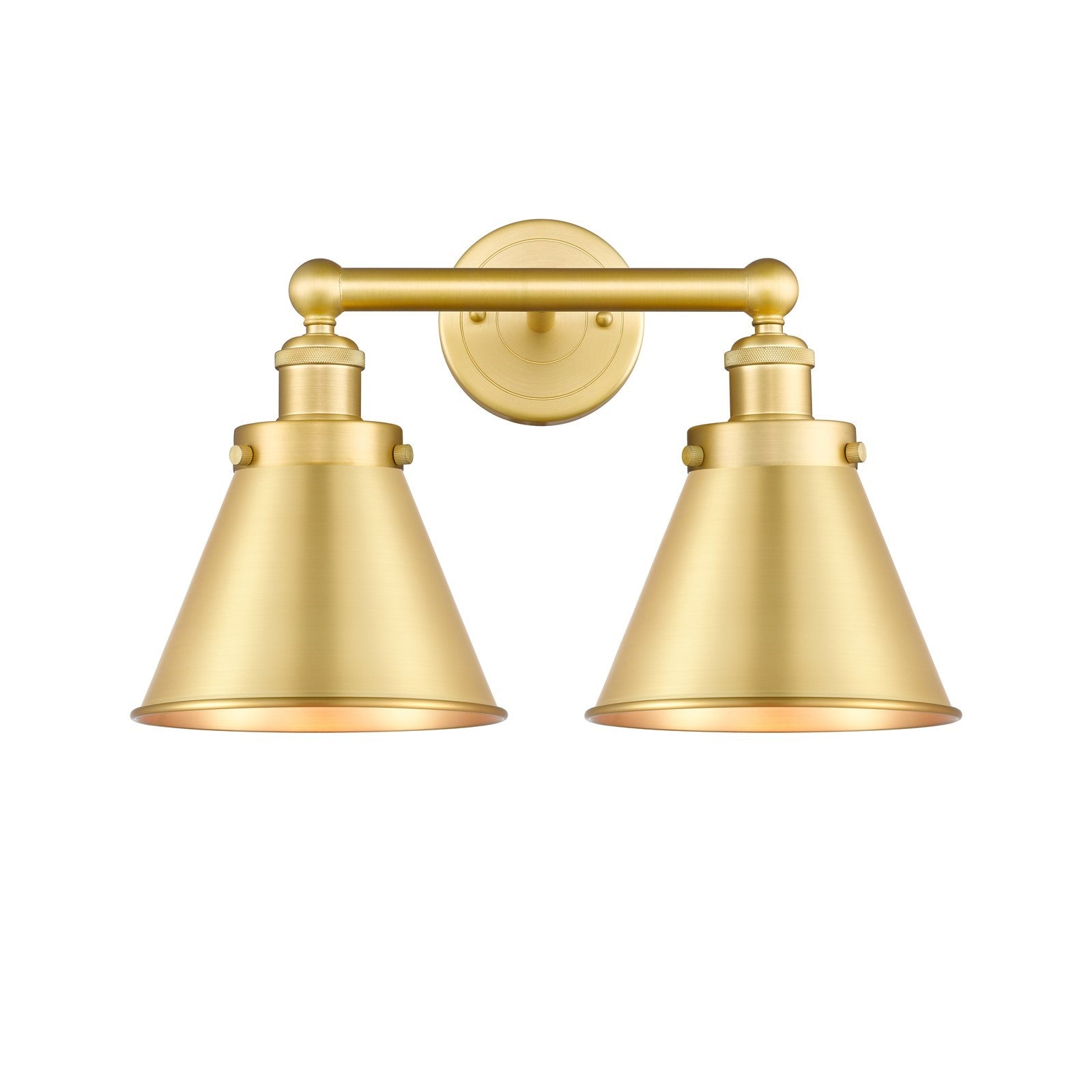Innovations Appalachian 17in 2-Light Bath Vanity Light | Traditional Industrial Satin Gold Steel and Cast Brass with Satin Gold | Model 616-2W-SG-M13-SG