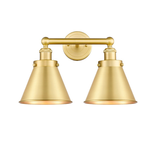 Innovations Appalachian 17in 2-Light Bath Vanity Light | Traditional Industrial Satin Gold Steel and Cast Brass with Satin Gold | Model 616-2W-SG-M13-SG