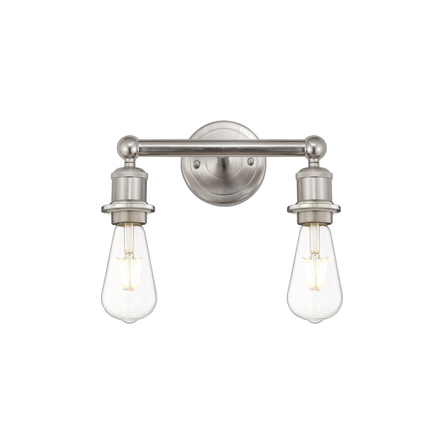 Innovations Lighting Edison 11in 2-Light Bath Vanity Light | Industrial Satin Nickel Steel and Cast Brass | Bathroom Vanity & Powder | Model 616-2W-SN
