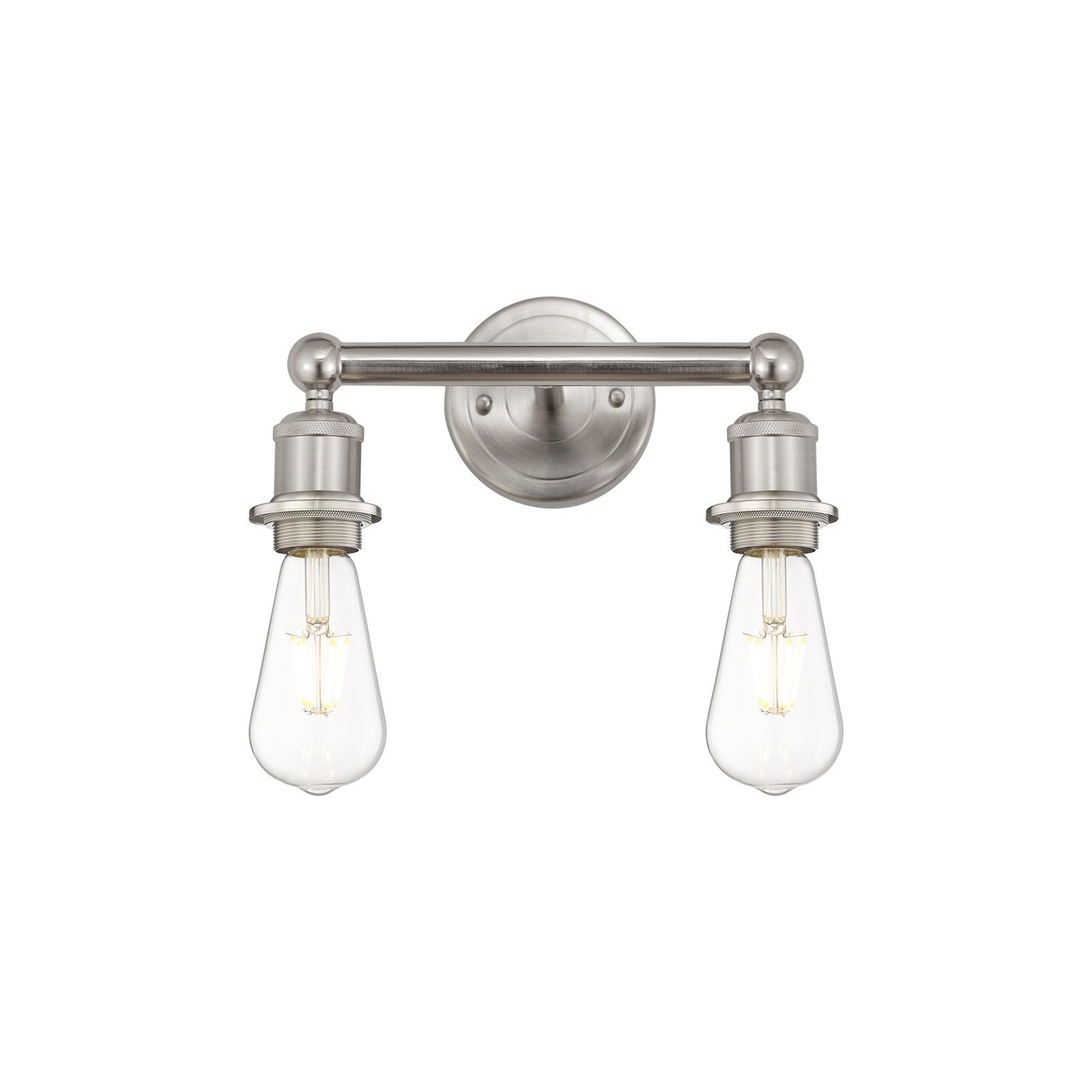 Innovations Lighting Edison 11in 2-Light Bath Vanity Light | Industrial Satin Nickel Steel and Cast Brass | Bathroom Vanity & Powder | Model 616-2W-SN