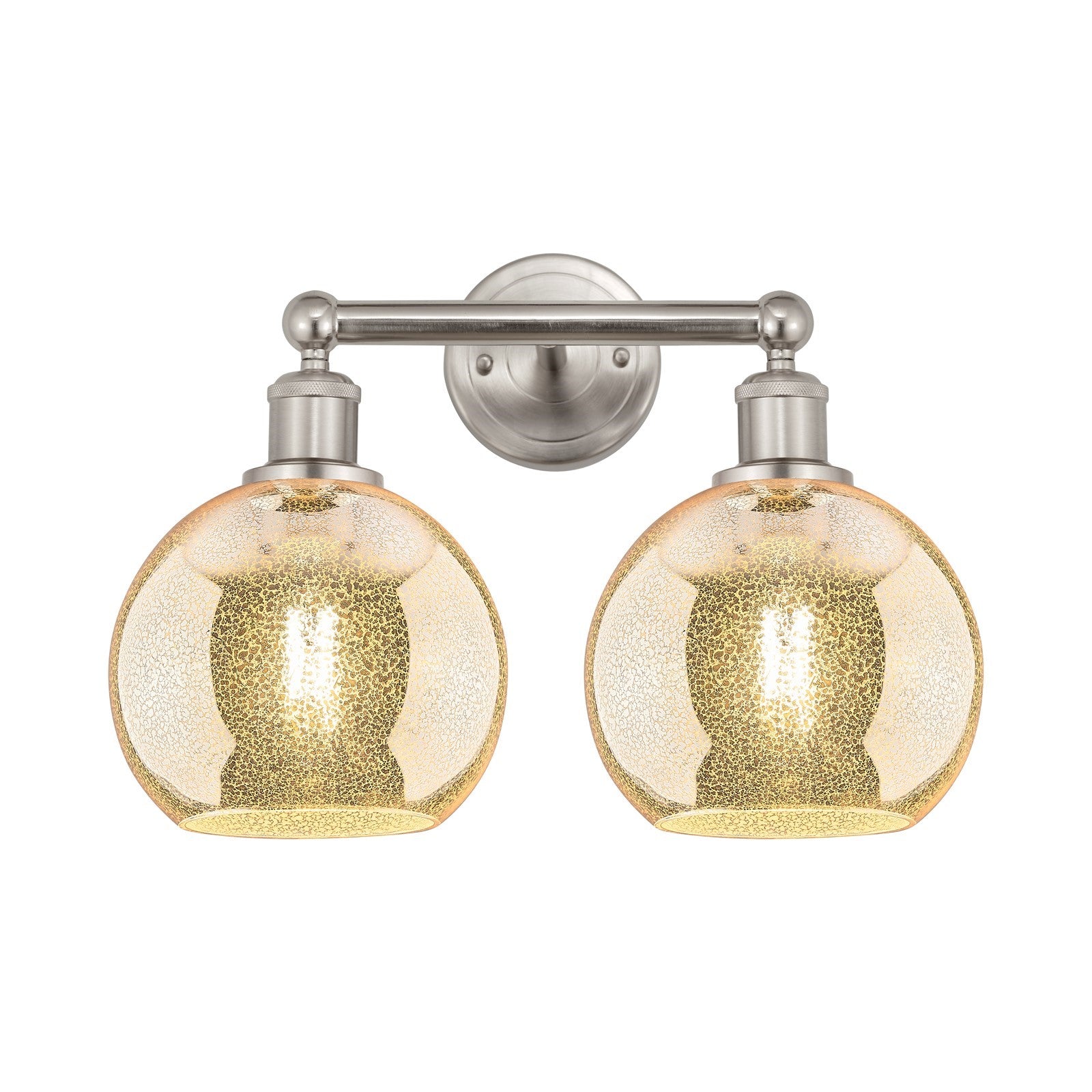 Innovations Athens 17in 2-Light Bath Vanity Light | Industrial Satin Nickel Steel and Mercury Glass | Bathroom Vanity | 17 x | Model 616-2W-SN-G128-8