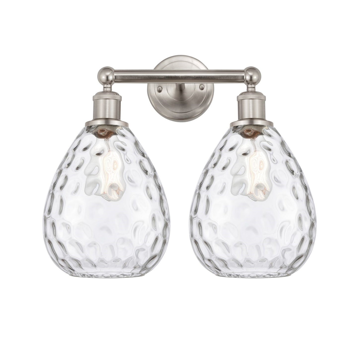 Innovations Waverly 17in 2-Light Bath Vanity | Industrial Brushed Satin Nickel and Clear Glass | Bathroom Vanity & Powder Room | 17 | Model 616-2W-SN-G372