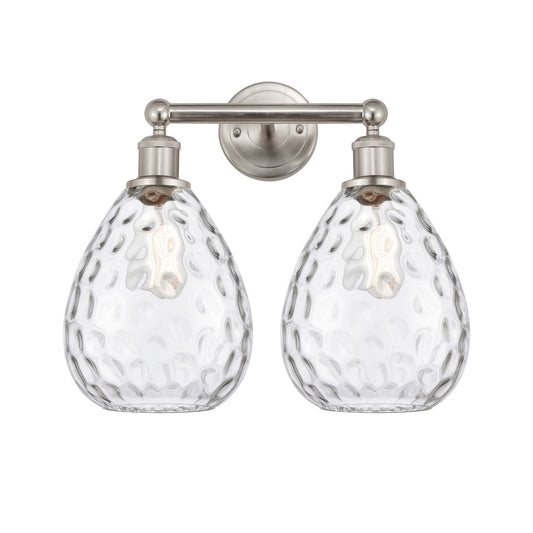 Innovations Waverly 17in 2-Light Bath Vanity | Industrial Brushed Satin Nickel and Clear Glass | Bathroom Vanity & Powder Room | 17 | Model 616-2W-SN-G372