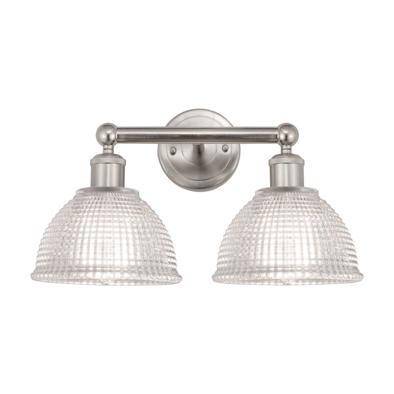 Innovations Arietta 17in 2-Light Bath Vanity | Industrial Brushed Satin Nickel and Clear Glass | Bathroom Vanity & Powder Room | 17 | Model 616-2W-SN-G422