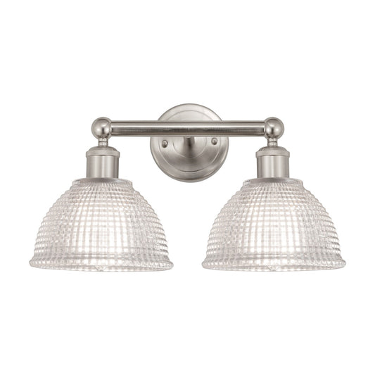 Innovations Arietta 17in 2-Light Bath Vanity | Industrial Brushed Satin Nickel and Clear Glass | Bathroom Vanity & Powder Room | 17 | Model 616-2W-SN-G422