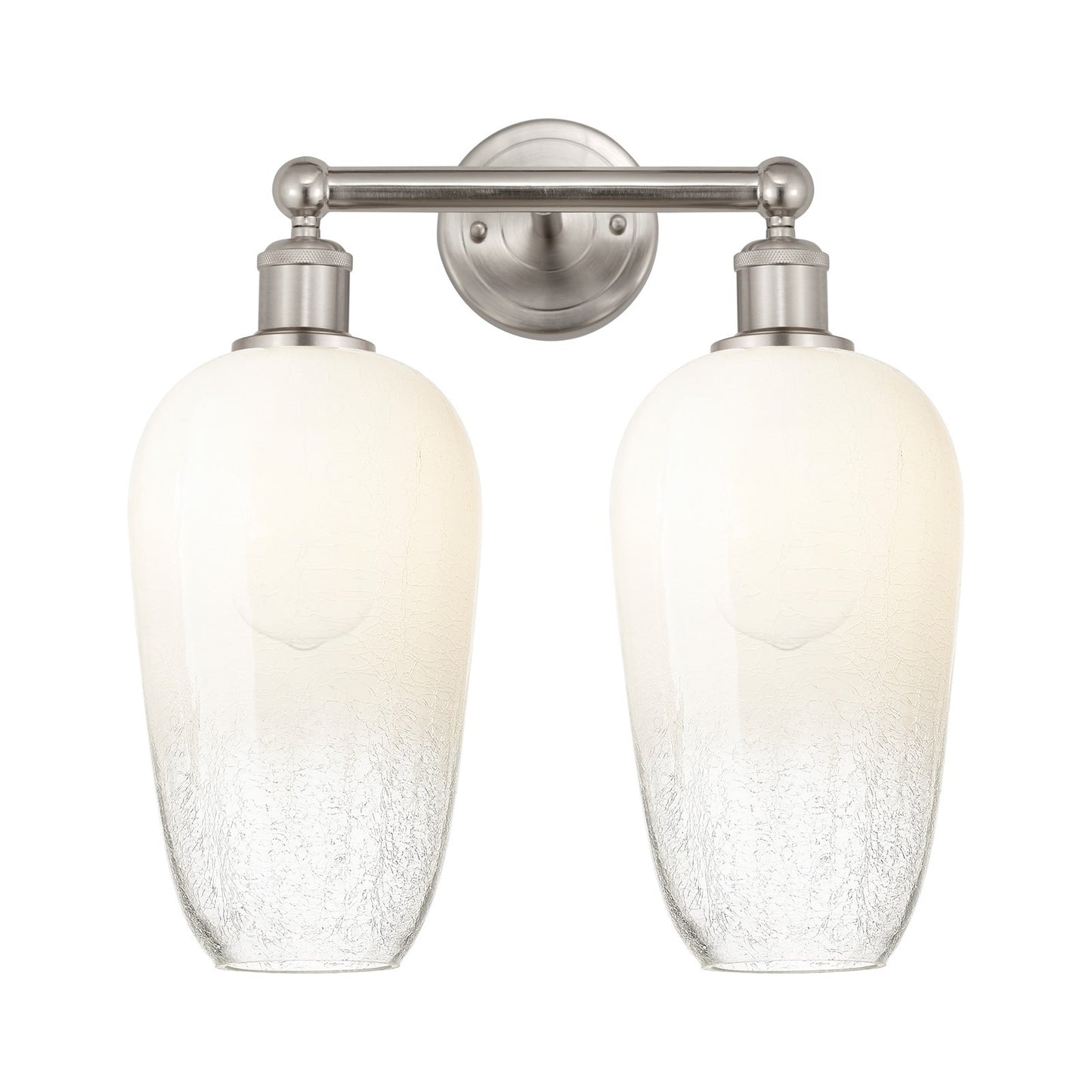Innovations Brookhaven Flute 16in 2-Light Bath Vanity Light | Industrial Brushed Satin Nickel and Opal Glass | Bathroom Vanity | Model 616-2W-SN-G484-7OP