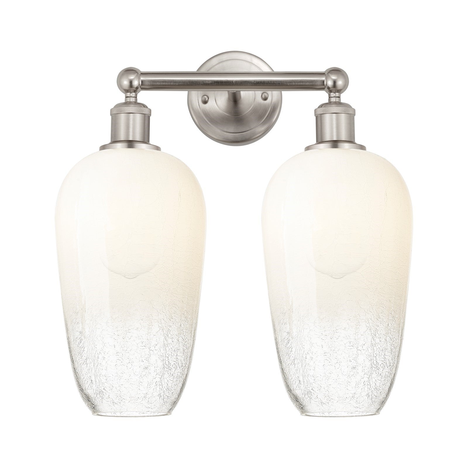 Innovations Brookhaven Flute 16in 2-Light Bath Vanity Light | Industrial Brushed Satin Nickel and Opal Glass | Bathroom Vanity | Model 616-2W-SN-G484-7OP