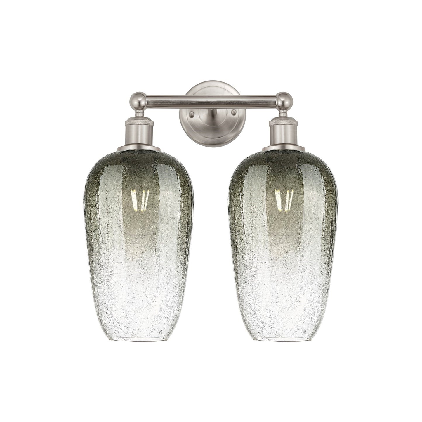 Innovations Brookhaven Flute 16in 2-Light Bath Vanity Light | Industrial Brushed Satin Nickel and Slate Glass | Bathroom Vanity | Model 616-2W-SN-G484-7SL