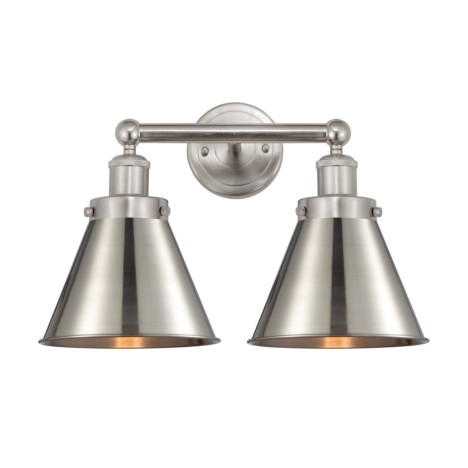Innovations Appalachian 17in 2-Light Bath Vanity | Traditional Industrial Brushed Satin Nickel Steel and Cast Brass with Metal | Model 616-2W-SN-M13-SN