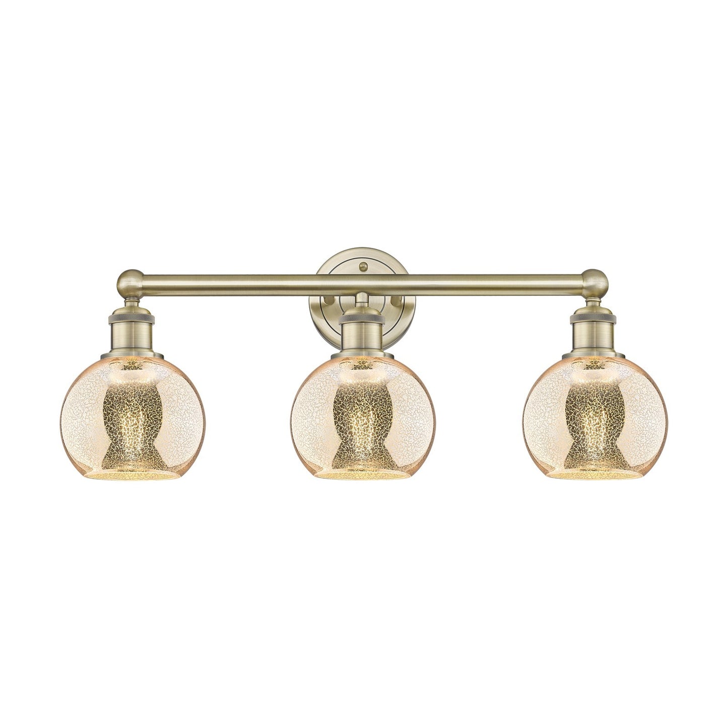 Innovations Athens 24in 3-Light Bath Vanity Light | Industrial Antique Brass and Mercury Glass | Bathroom Vanity | 23.88 x 10.12 | Model 616-3W-AB-G128-6