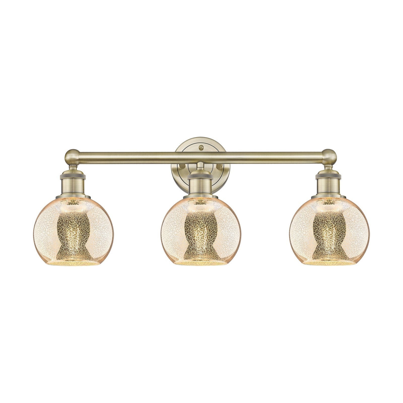 Innovations Athens 24in 3-Light Bath Vanity Light | Industrial Antique Brass and Mercury Glass | Bathroom Vanity | 23.88 x 10.12 | Model 616-3W-AB-G128-6