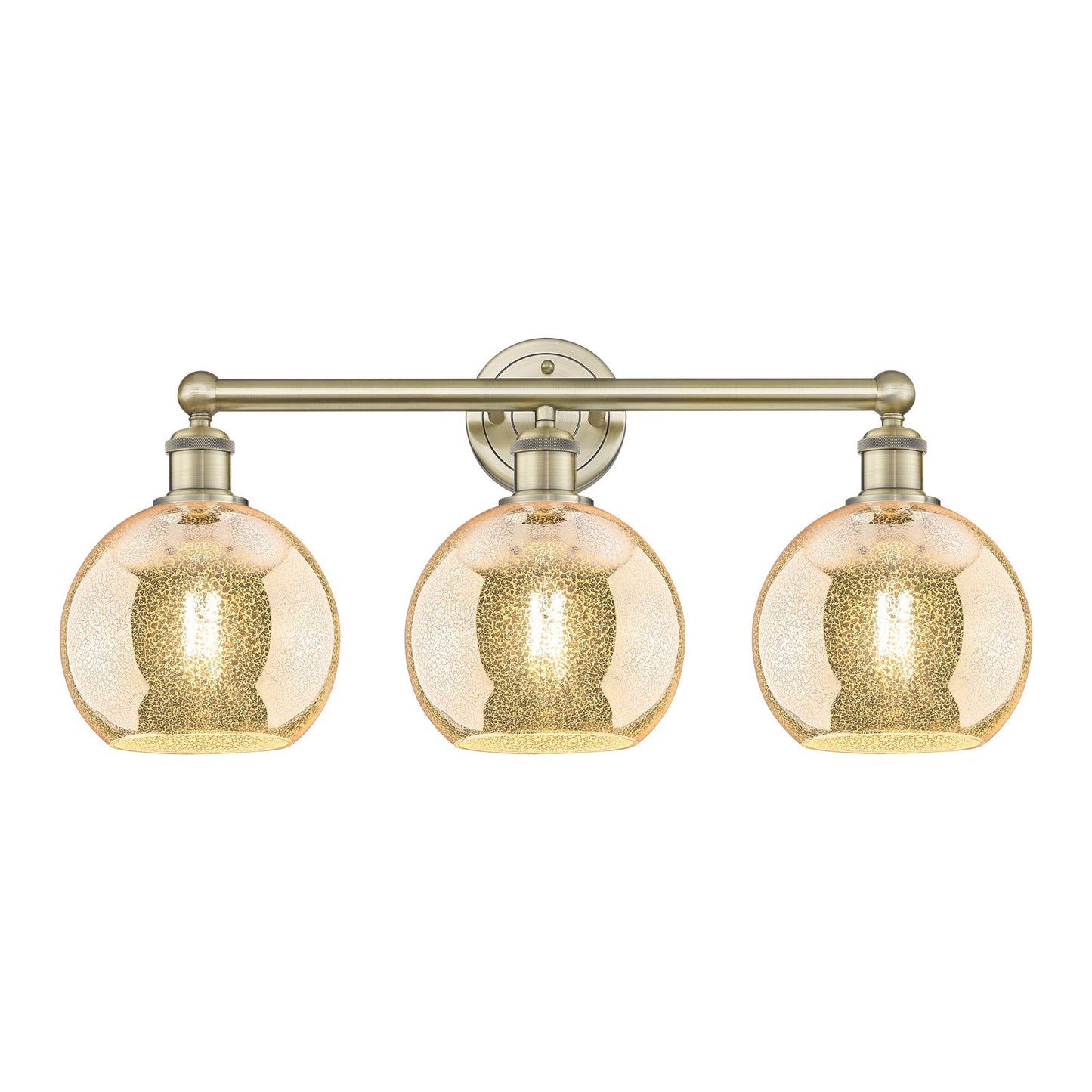 Innovations Athens 26in 3-Light Bath Vanity Light | Industrial Antique Brass and Mercury Glass | Bathroom Vanity | 26 x 12.25 x | Model 616-3W-AB-G128-8
