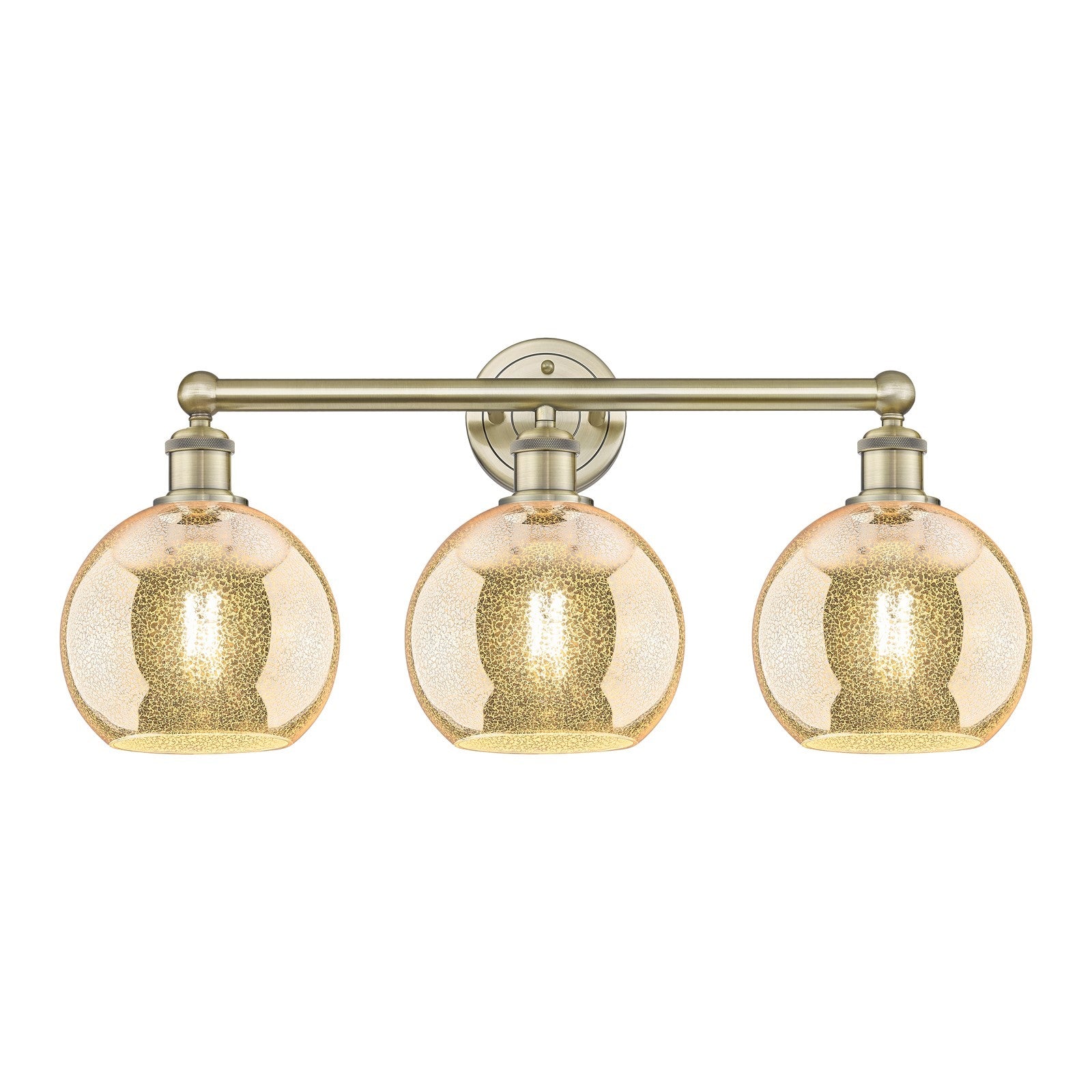 Innovations Athens 26in 3-Light Bath Vanity Light | Industrial Antique Brass and Mercury Glass | Bathroom Vanity | 26 x 12.25 x | Model 616-3W-AB-G128-8