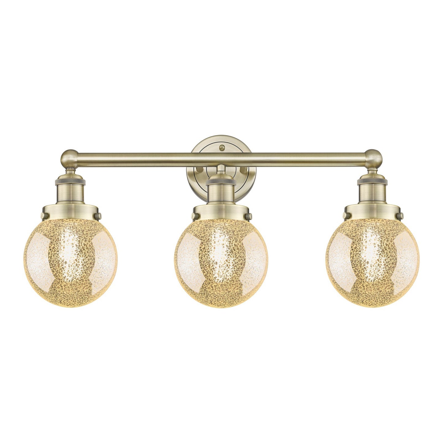 Innovations Beacon 24in 3-Light Bath Vanity Light | Industrial Antique Brass and Mercury Glass | Bathroom Vanity | 24 x 11.38 x | Model 616-3W-AB-G208-6