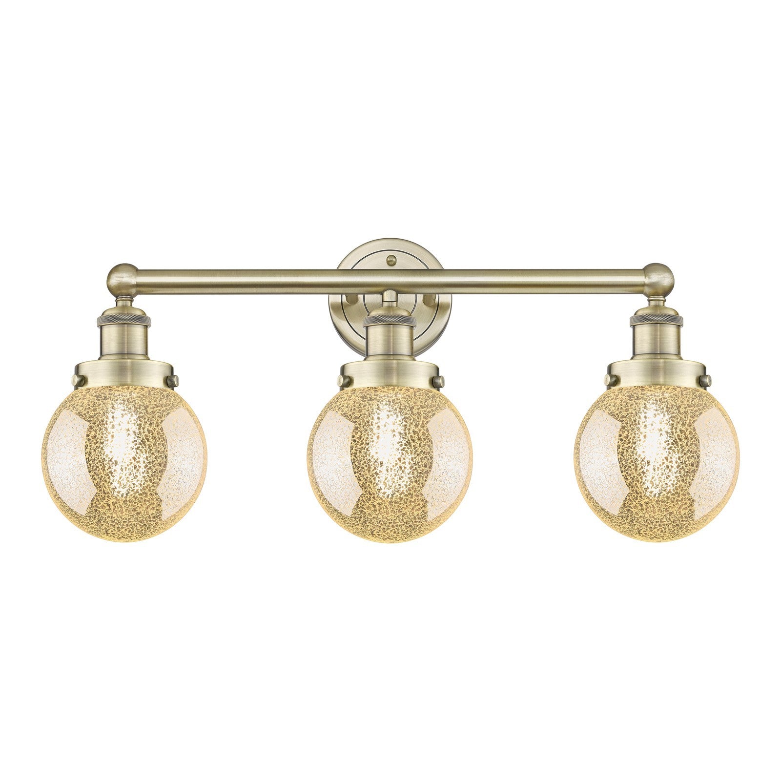Innovations Beacon 24in 3-Light Bath Vanity Light | Industrial Antique Brass and Mercury Glass | Bathroom Vanity | 24 x 11.38 x | Model 616-3W-AB-G208-6