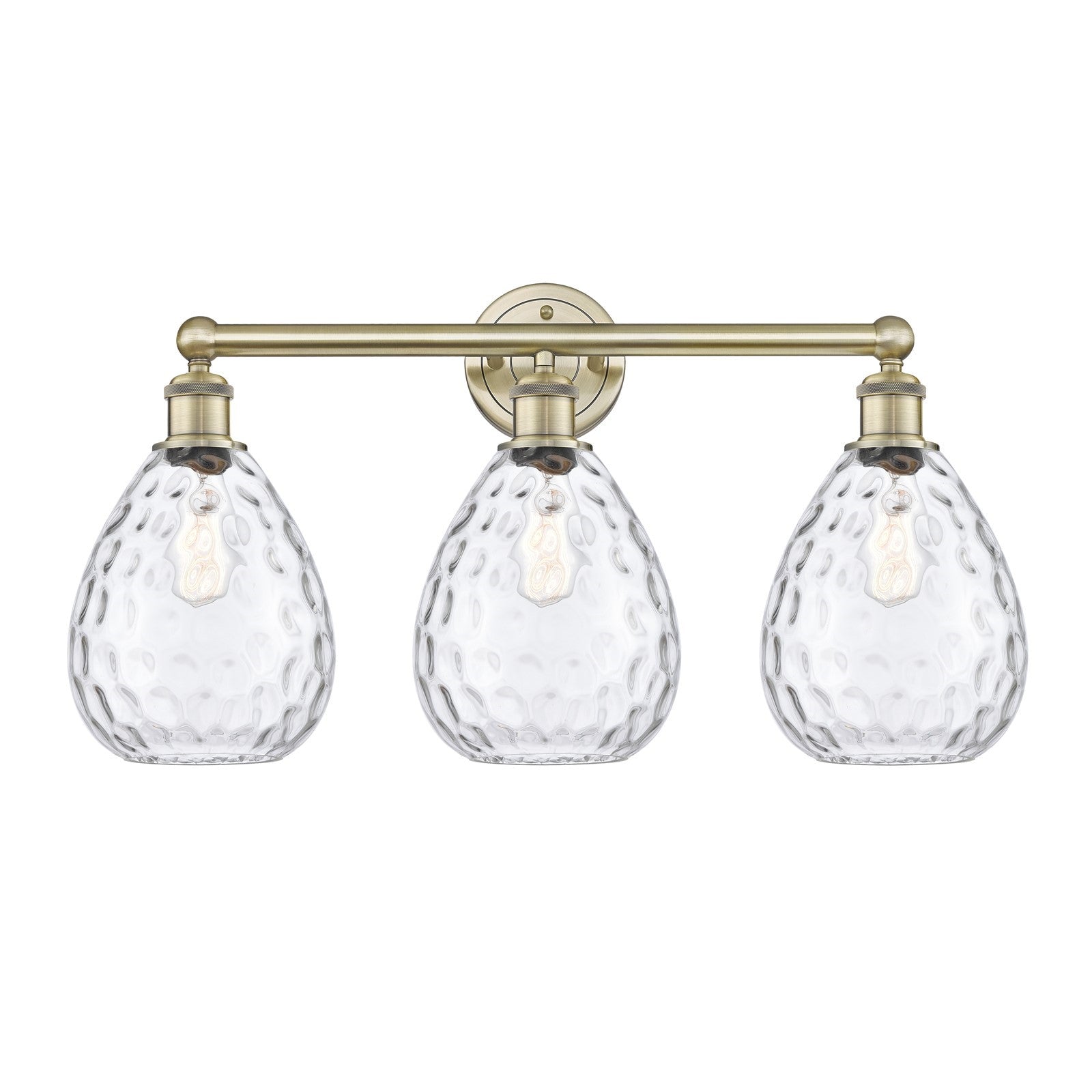 Innovations Waverly 26in 3-Light Bath Vanity Light | Industrial Antique Brass Steel and Clear Glass | Bathroom Vanity | 26 x 14.25 | Model 616-3W-AB-G372