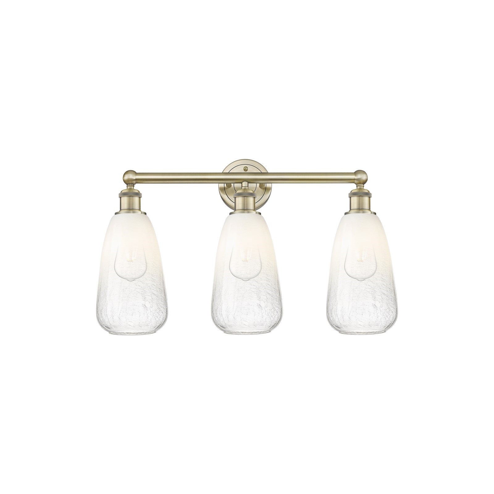 Innovations Brookhaven Almond 24in 3-Light Bath Vanity Light | Industrial Antique Brass Steel and Opal Glass | Bathroom Vanity | Model 616-3W-AB-G480-6OP