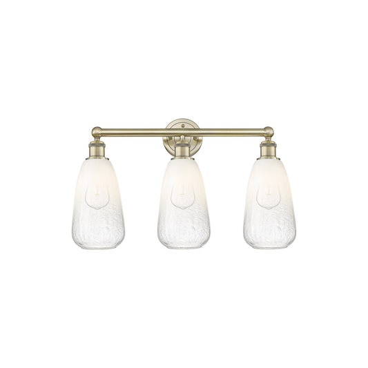 Innovations Brookhaven Almond 24in 3-Light Bath Vanity Light | Industrial Antique Brass Steel and Opal Glass | Bathroom Vanity | Model 616-3W-AB-G480-6OP