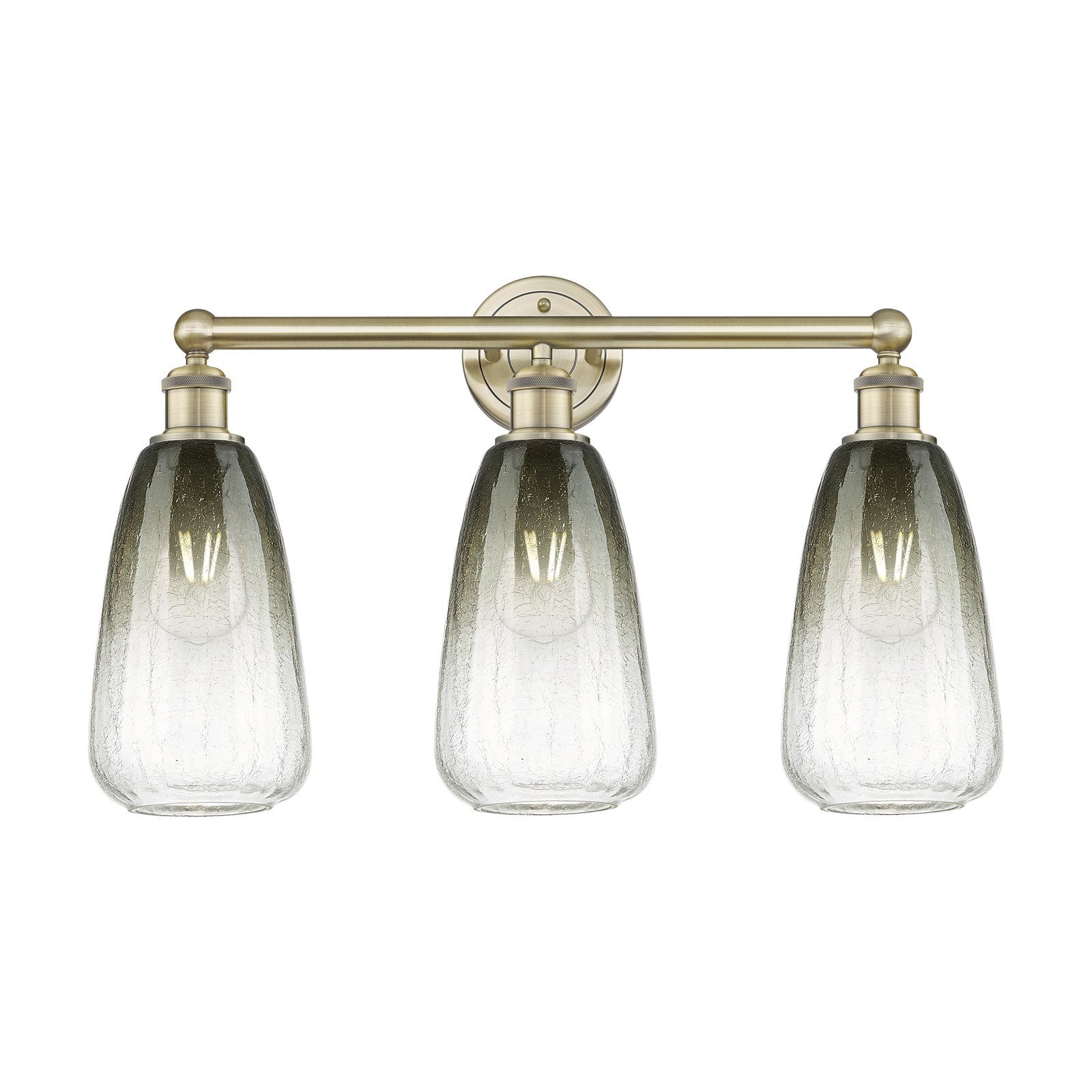 Innovations Brookhaven Almond 24in 3-Light Bath Vanity Light | Industrial Antique Brass and Slate Glass | Bathroom Vanity | 24 | Model 616-3W-AB-G480-6SL