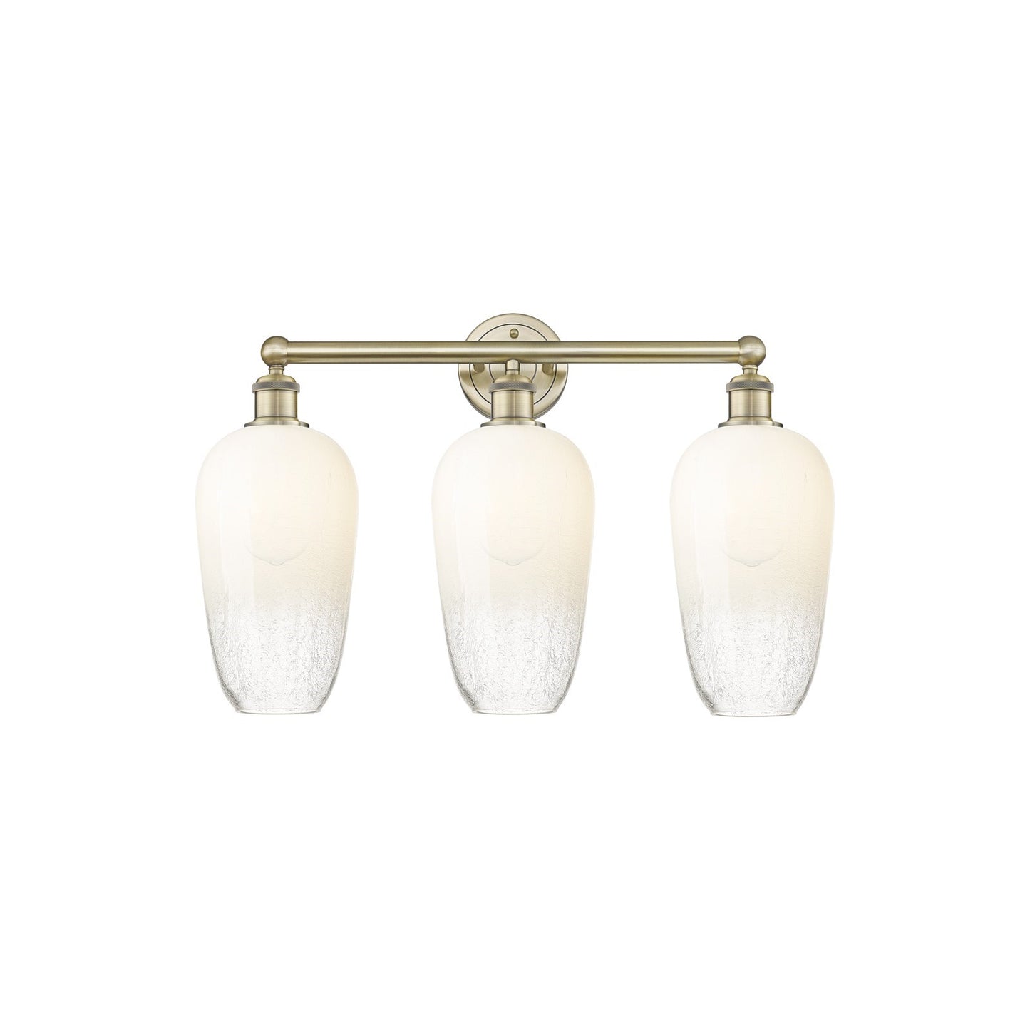 Innovations Brookhaven Flute 25in 3-Light Bath Vanity Light | Industrial Antique Brass Steel and Opal Glass | Bathroom Vanity | Model 616-3W-AB-G484-7OP