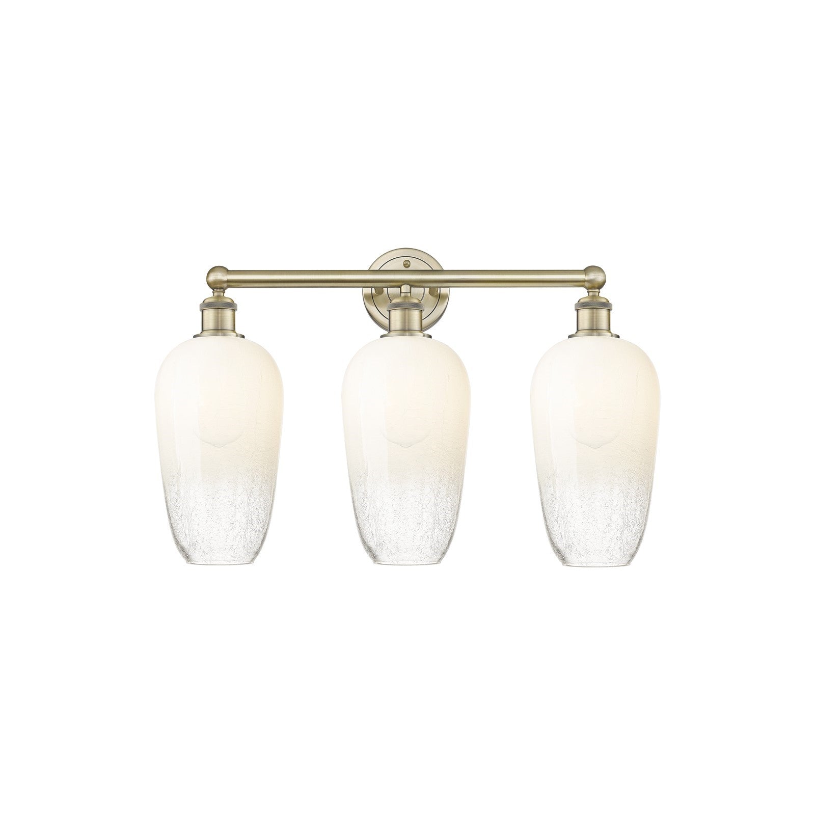 Innovations Brookhaven Flute 25in 3-Light Bath Vanity Light | Industrial Antique Brass Steel and Opal Glass | Bathroom Vanity | Model 616-3W-AB-G484-7OP
