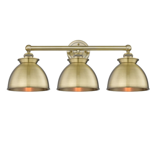 Innovations Adirondack 26in 3-Light Bath Vanity | Industrial Farmhouse Antique Brass Steel and Cast Brass with Antique Brass | Model 616-3W-AB-M14-AB