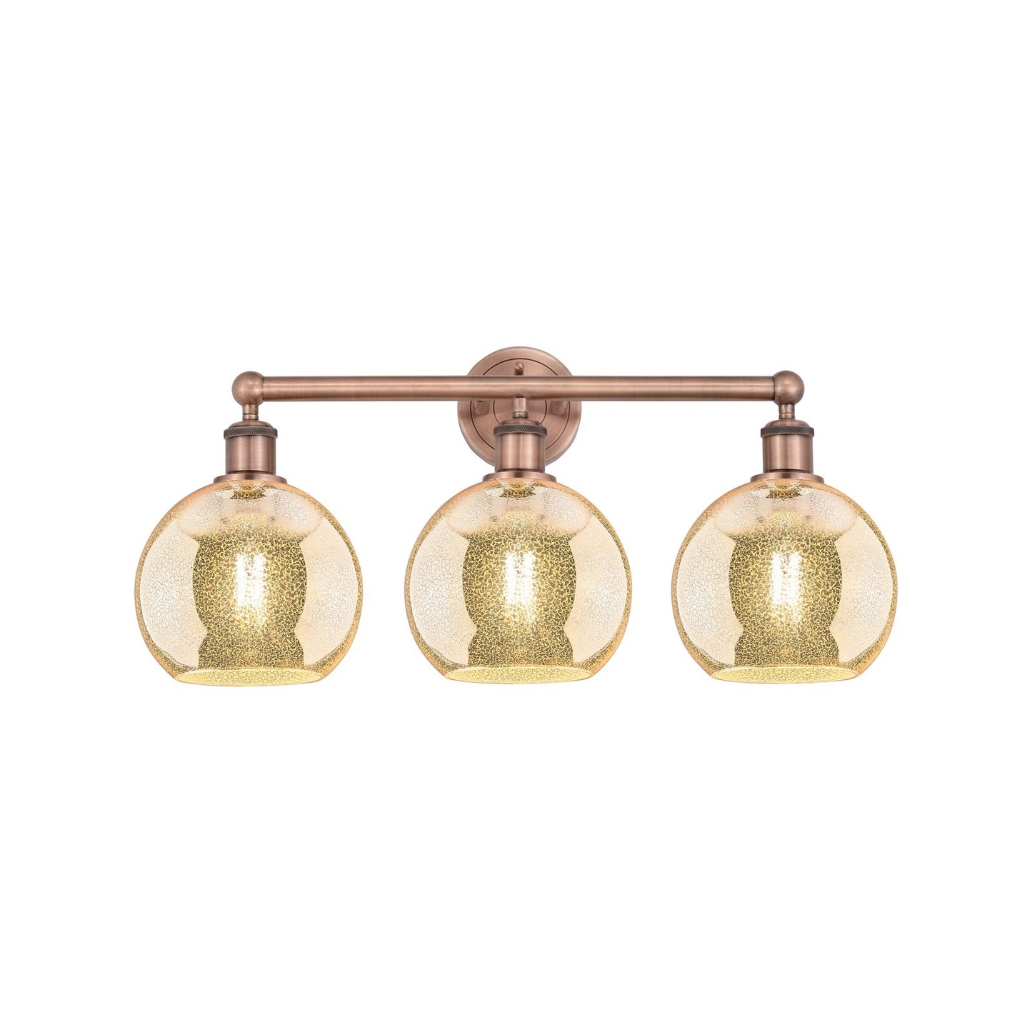 Innovations Athens 26in 3-Light Bath Vanity Light | Industrial Antique Copper Steel and Mercury Glass | Bathroom Vanity | 26 x | Model 616-3W-AC-G128-8