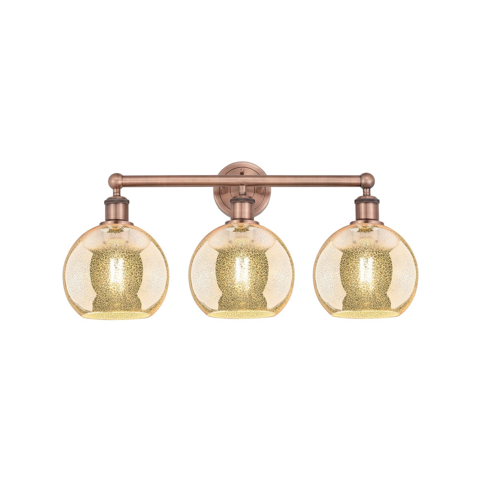 Innovations Athens 26in 3-Light Bath Vanity Light | Industrial Antique Copper Steel and Mercury Glass | Bathroom Vanity | 26 x | Model 616-3W-AC-G128-8
