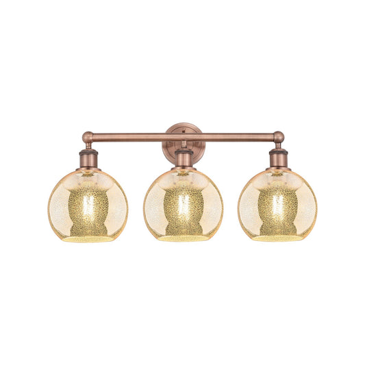 Innovations Athens 26in 3-Light Bath Vanity Light | Industrial Antique Copper Steel and Mercury Glass | Bathroom Vanity | 26 x | Model 616-3W-AC-G128-8