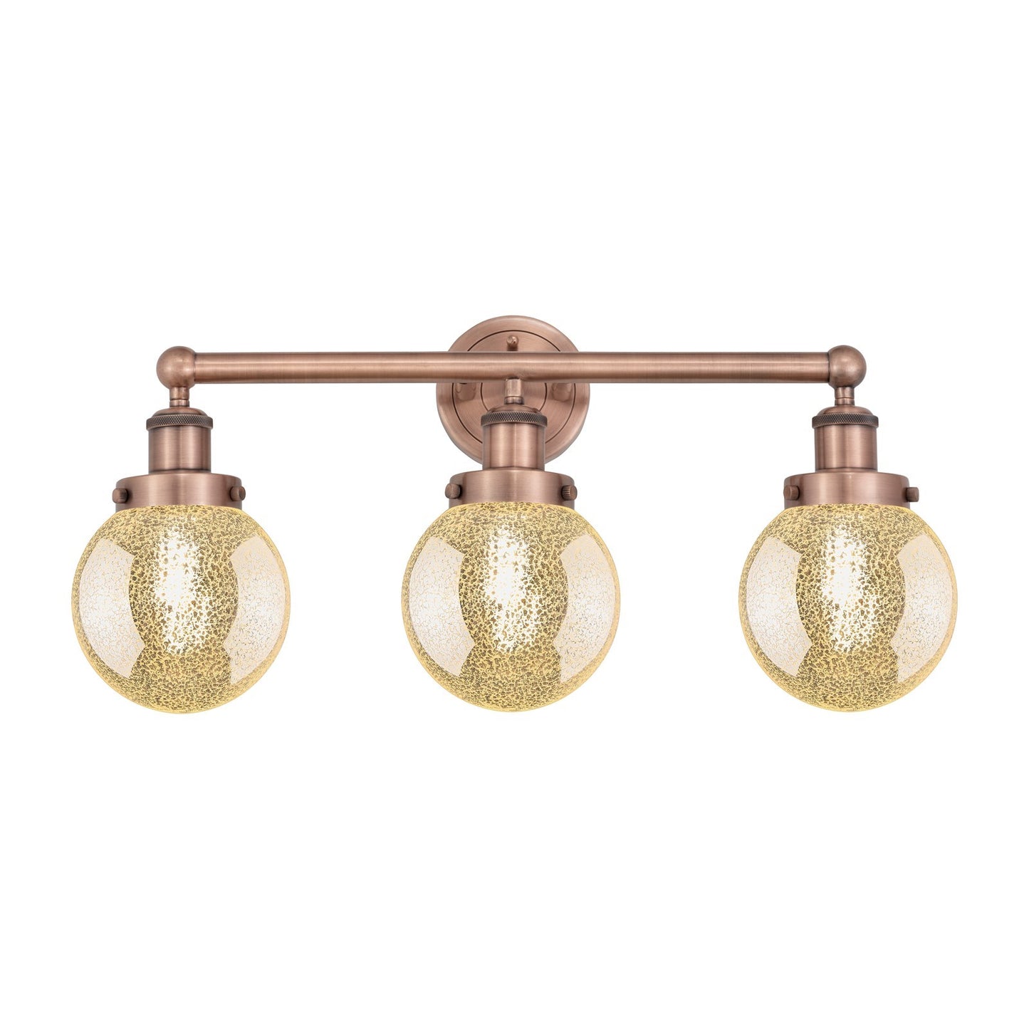 Innovations Beacon 24in 3-Light Bath Vanity Light | Industrial Antique Copper Steel and Mercury Glass | Bathroom Vanity | 24 x | Model 616-3W-AC-G208-6