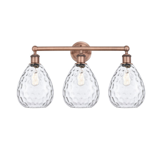 Innovations Waverly 26in 3-Light Bath Vanity Light | Industrial Antique Copper Steel and Clear Glass | Bathroom Vanity | 26 x 14.25 | Model 616-3W-AC-G372