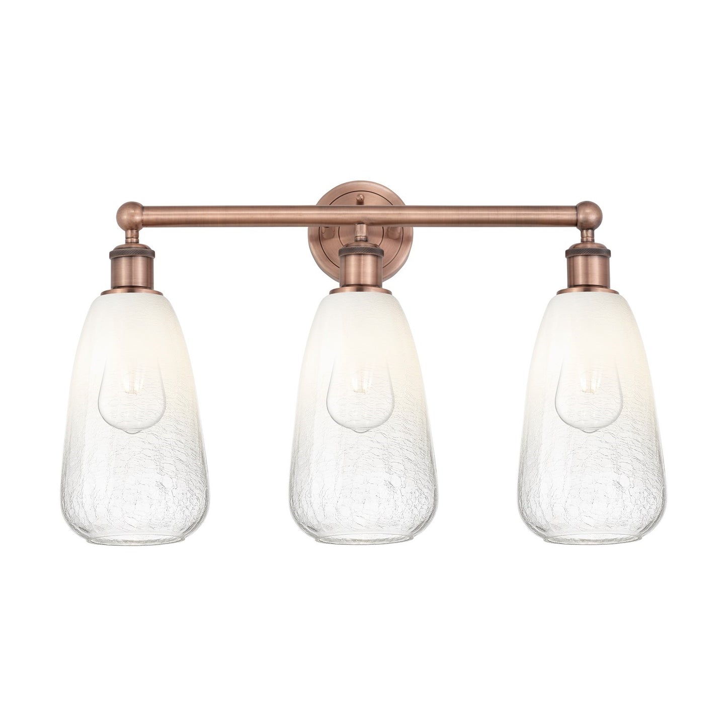 Innovations Brookhaven Almond 24in 3-Light Bath Vanity Light | Industrial Antique Copper Steel and Opal Glass | Bathroom Vanity | Model 616-3W-AC-G480-6OP