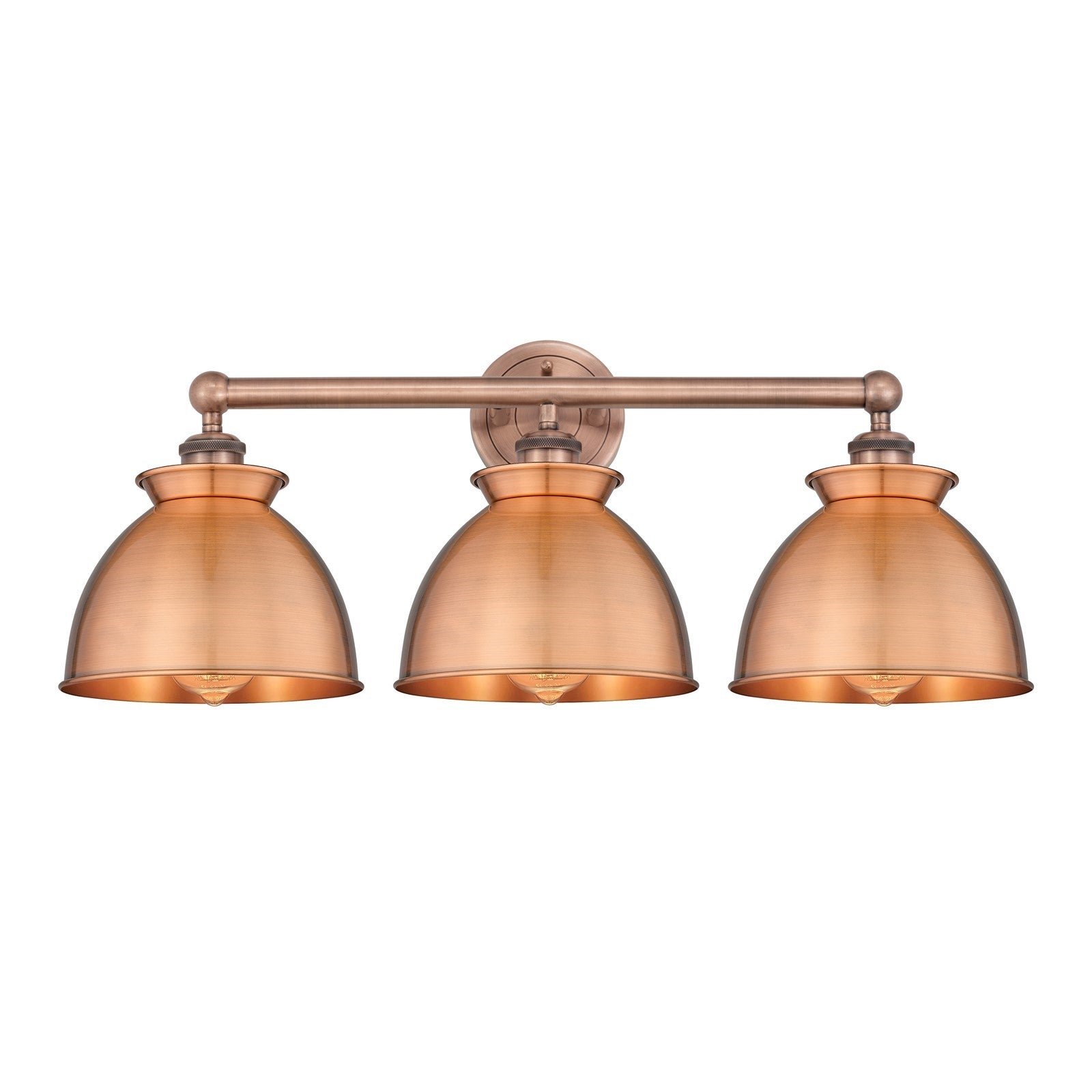 Innovations Adirondack 26in 3-Light Bath Vanity | Industrial Farmhouse Antique Copper Steel and Cast Brass with Antique Copper | Model 616-3W-AC-M14-AC